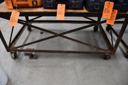 STEEL FRAMED ROLLING TABLE, NO CONTENTS, 3' x 5' x 30"H