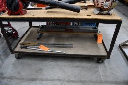 STEEL FRAMED ROLLING TABLE, NO CONTENTS, 3' x 5' x 30"H