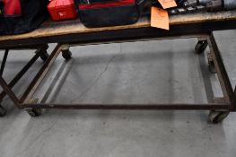 STEEL FRAMED ROLLING TABLE, NO CONTENTS, 3' x 5' x 30"H