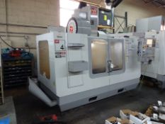 2008 HAAS MODEL VF-4B CNC VERTICAL MACHINING CENTER, S/N 1067256, 20 HP, 2-SPEED GEAR DRIVE, SIDE