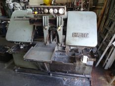 JOHNSON-AMADA MODEL HA-16 HORIZONTAL METAL BANDSAW, S/N 401691 (1974), 5 HP, HYDRAULIC FEED,