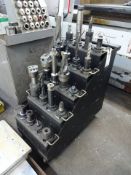 LOT (20) ASSORTED 50-TAPER CNC TOOL HOLDERS WITH BIG BEAR TOOL CART