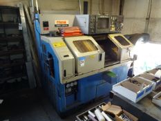 1990 MAZAK MODEL QUICK TURN 8N CNC TURNING CENTER, S/N N93519U, TOOL EYE, TAILSTOCK, MAZATROL T-32-2