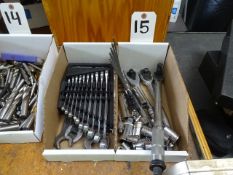 LOT OF OPEN END WRENCHES, SOCKETS & RATCHETS