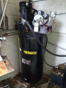 CENTRAL PNEUMATIC 5 HP ITEM NO. 93274 VERTICAL TANK MOUNTED AIR COMPRESSOR, S/N N/A, 230 V., 165 PSI