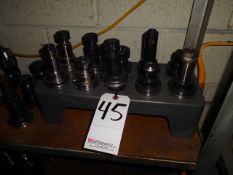 LOT (10) ASSORTED 40-TAPER CNC TOOL HOLDERS, WITH RACK