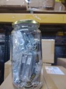 3,600 SPORTS TEAMS AND BLANK NAIL CLIPPERS w/BOTTLE OPENER AND KNIVE IN DISPLAY JARS