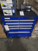 WESTWAR 5 DRAWER METAL TOOL BOX ON WHEELS & W/ KEY 27X18X34"