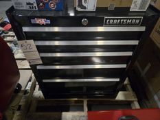 CRAFTSMAN 5 DRAWER METAL TOOL BOX W/ KEY 27 X 18 X 33"