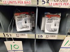 15 PACKS OF VMC WIDE GAP FISHING HOOKS 4/0 AND 5/0