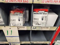24 PACKS OF VMC WEEDLESS NEKO FISHING HOOKS # 1 AND 2