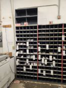 4 METAL 42 SLOT SORTER CABINETS 34" X 12" X 42" , PLUS ONE 4 SLOT CABINET
