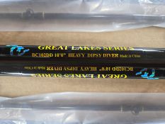 2 JBI GREAT LAKES SERIES 9' TROLLING ROD - TWO PIECE - HEAVY DIPSY DIVER - MODEL: BC102DD
