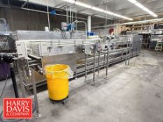 I&H Low in Low out Gripper Rinser, Model: 20, S/N: 9985 with S/S Conveyor: 25' (Location: Batavia