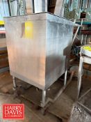 Portable 150 Gallon S/S Vertical Rectangular Tank with Hinged Cover (Location: Blasdell, NY)