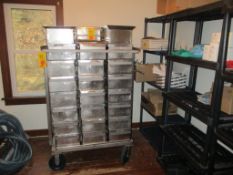 40 LB S/S Wilson Cheddar Block Forms with Pins, Lids and Liners and Cart