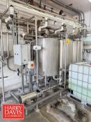 Skid Mounted 3-Tank 200 Gallon S/S CIP System with S/S Shell & Tube Heat Exchanger, Tri-Clover Pump