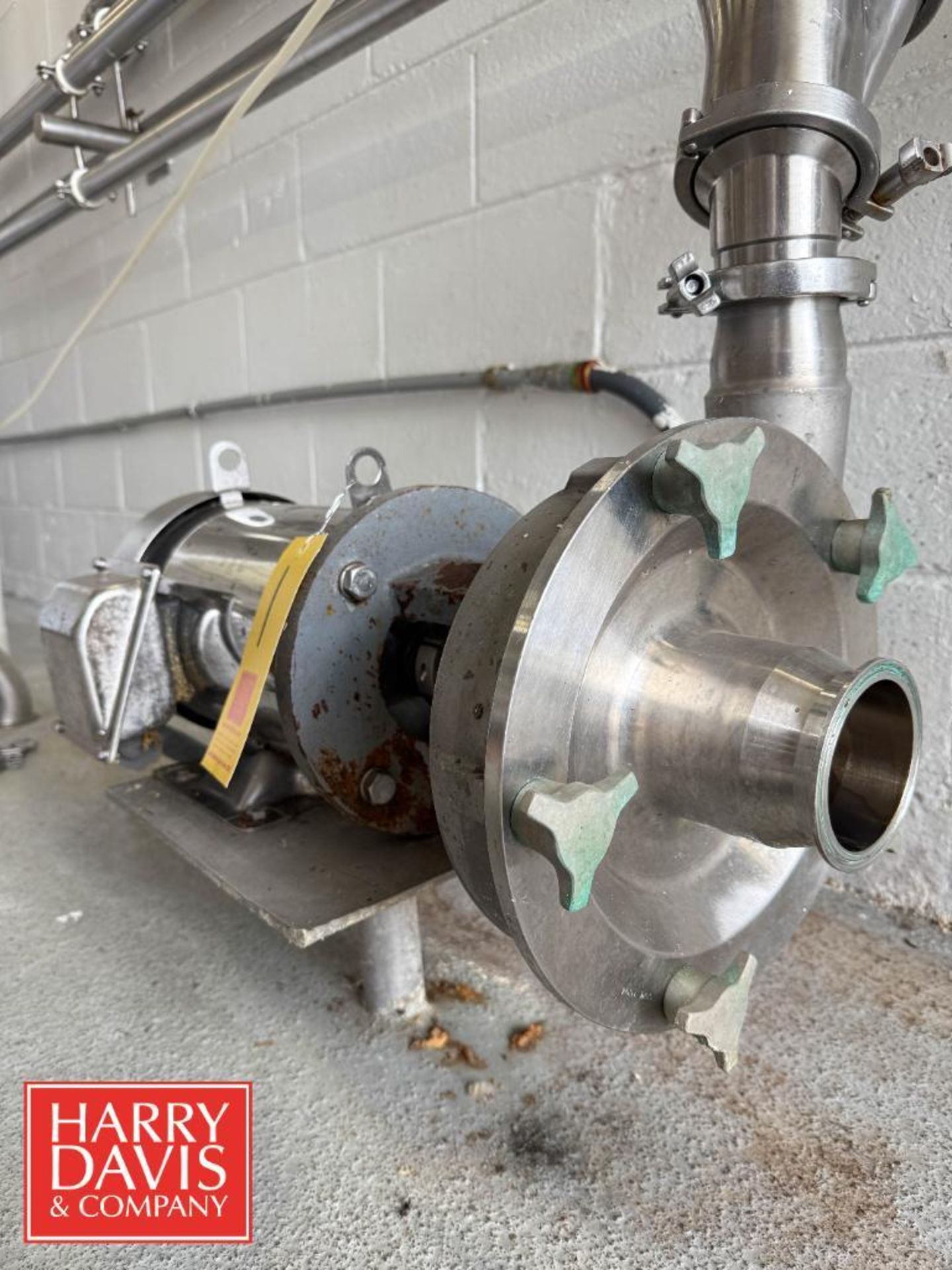 Fristam FPX Centrifugal Pump with Sterling 5 HP 1,745 RPM Motor: Mounted on S/S Base