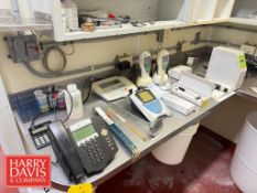 Corning Pinnacle 530 pH Meter, Brine Hydrometer, Certified Incubator Thermometer, Corning ATC Probe