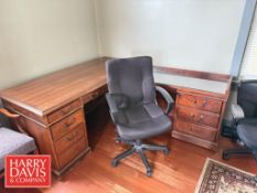 L-Shaped Desk, (2) Office Chairs, (2) Chairs, Hutch and 4-Drawer File Cabinet