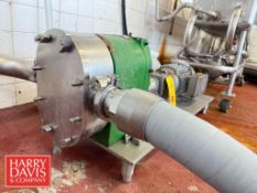Tri-Clover Positive Displacement Pump, Model: PR125 with Eurodrive and Incline Motor: Mounted on S/S