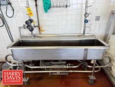 6' S/S Portable COP Wash Trough with Sterling S/S 3 HP 1,745 RPM Motor and Steam Spargers