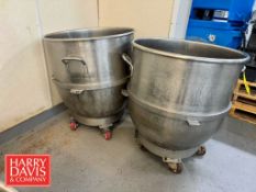 140 qt S/S Bowls with Carts (Location: Charlestown, MA) - Rigging Fee: $25 (Subject to BULK BID: Lot