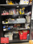 Storage Cabinet with Contents, Including: Bits, Screw Kits, Bearings, Coils, Caulk Guns, O-Rings and