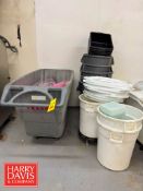 Portable Trash Buggie, Assorted Trash Cans and Lids (Location: Charlestown, MA) - Rigging Fee: $