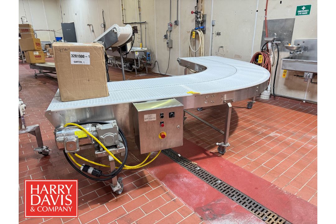 Portable Dual 90°Turn S/S Conveyor: 164” x 33” with Drive (Location: Bellmawr, NJ) - Rigging Fee: $ - Image 2 of 2
