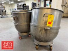 140 qt S/S Bowls with Carts (Location: Charlestown, MA) - Rigging Fee: $25 (Subject to BULK BID: Lot