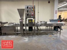 S/S Frame Conveyor: 12’ x 13.5” with Unifiller Hopper, Cutter and Controls (Subject to BULK BID: Lot