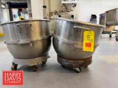 80 qt S/S Bowls with (1) Whisk and Carts (Location: Charlestown, MA) - Rigging Fee: $25 (Subject
