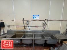 4-Compartment S/S Sink with (2) Faucets (Location: Bellmawr, NJ) - Rigging Fee: $125