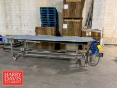 Portable Flighted S/S Chain Conveyor: Top: 12” x 32” (Location: Woburn, MA) - Rigging Fee: $75