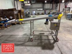 Portable S/S Chain Conveyor: 90” x 30” with Drive (Location: Woburn, MA) - Rigging Fee: $75