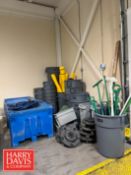 Assorted Trash Cans, Bins, Carts, Brooms, Squeegees and Shovels (Location: Bellmawr, NJ) - Rigging
