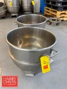 80 qt S/S Bowls with Carts (Location: Charlestown, MA) - Rigging Fee: $25 (Subject to BULK BID: