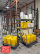 5 Gallon Buckets with (2) S/S Carts and Rack (Location: Bellmawr, NJ) - Rigging Fee: $150