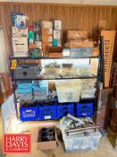 Portable Metro Rack with Contents, Including: Faucets, Assorted Valves and Fittings, Copper