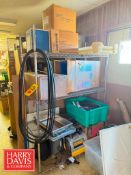 S/S Metro Track with Contents, Including: Belts, Assorted Space Heaters, Poly Buckets, Scoops and