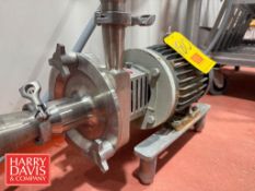 Fristam Centrifugal Pump, Model: FPX722-145 with 5 HP 3,480 RPM Motor: Mounted on S/S Base