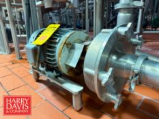 Fristam Centrifugal Pump, Model: FPX3541-205 with 5 HP 1,745 RPM Motor: Mounted on S/S Base