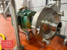 Fristam Centrifugal Pump, Model: FPX3551-250 with 7.5 HP 1,770 RPM Motor: Mounted on S/S Base