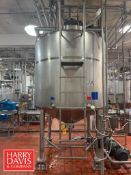 JBF 1,500 Gallon High Viscosity Dome-Top, Cone Bottom Jacketed Processor, S/N: 13243 with Vertical