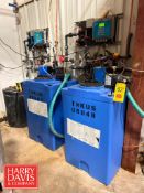 (2) Chemtreat 70 Gallon Poly Tanks with (3) Pulsation Electronic Metering Pumps, LMI Chemical Feed