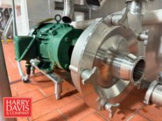 Fristam Centrifugal Pump, Model: FPX3551-250 with 7.5 HP 1,770 RPM Motor: Mounted on S/S Base