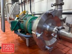 Fristam Centrifugal Pump, Model: FPX3551-250 with 5 HP 1,465 RPM Motor: Mounted on S/S Base