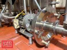 Fristam Centrifugal Pump, Model: FPX3451-250 with 5 HP 1,750 RPM Motor: Mounted on S/S Base