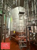 JBF 2,500 Gallon High Viscosity Jacketed Dome-Top, Cone-Bottom S/S Processor, S/N: 13146: Mounted on